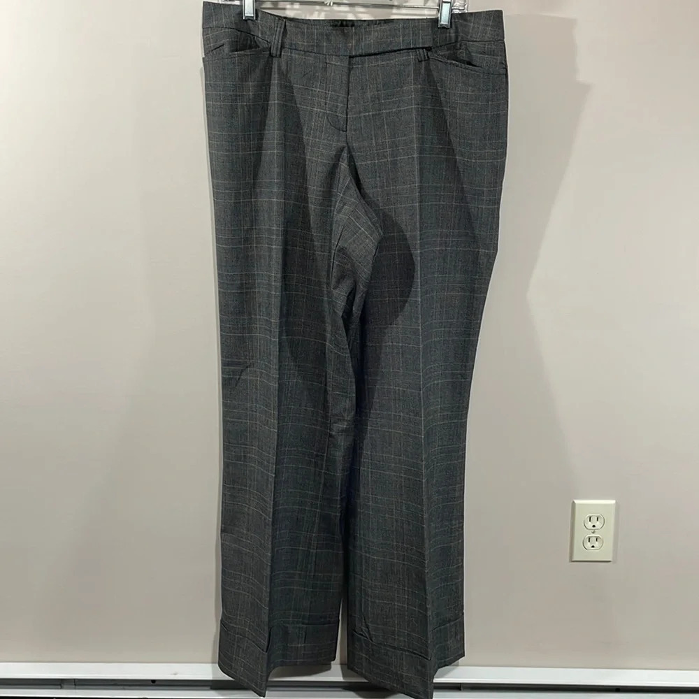 NWOT Lane Bryant Flat Front Plaid Cuffed Trouser Pants 14